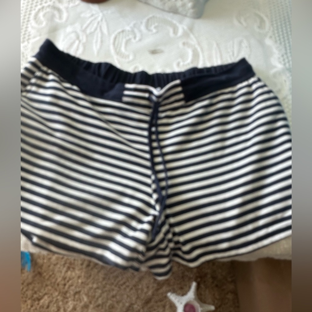 Striped Navy and White Women's Shorts CUSMA beach&sports wear shorts
